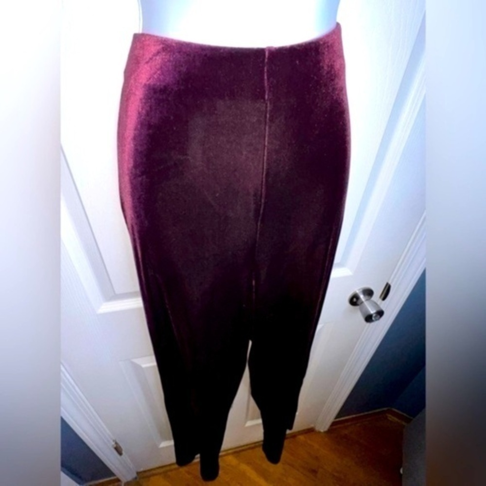 NWOT Gantos Women’s Small Purple Velour Flare Leg Dress Pant Pull On XS - Picture 2 of 14